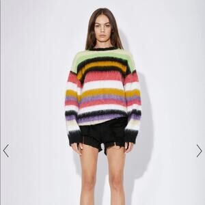 RTA stripped sweater wool alpaca black red green size M S1